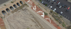 Calabacillas Arroyo Dinosaur Bones aerial photography