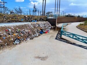 Vineyard Water Quality Structure with debris